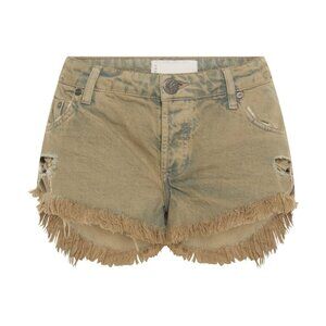 NEW - Khaki Haze Bonita Low Waist Denim Shorts - One Teaspoon